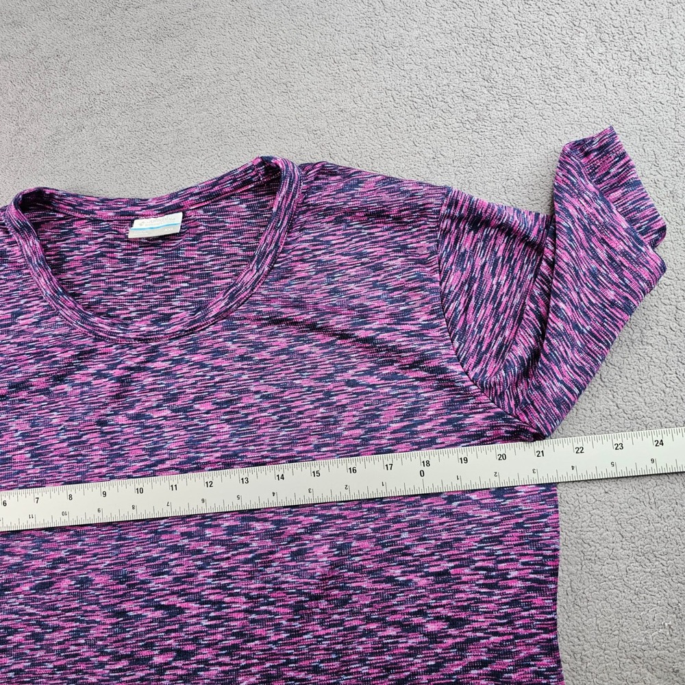 Columbia Tee Shirt Womens XXL Purple Space Dye Crew Neck Short Sleeve Pullover - Picture 4 of 9